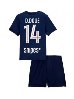 Paris Saint-Germain Desire Doue #14 Heimtrikotsatz für Kinder 2025-26 Kurzarm (+ Kurze Hosen)